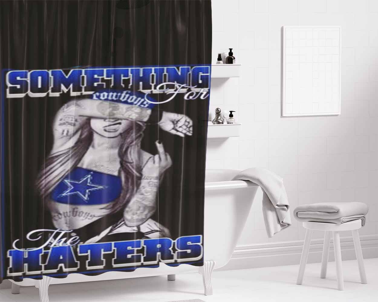 Dallas Cowboys Female Bathroom Shower Curtain Fabric Waterproof | 66 X 72 Inch
