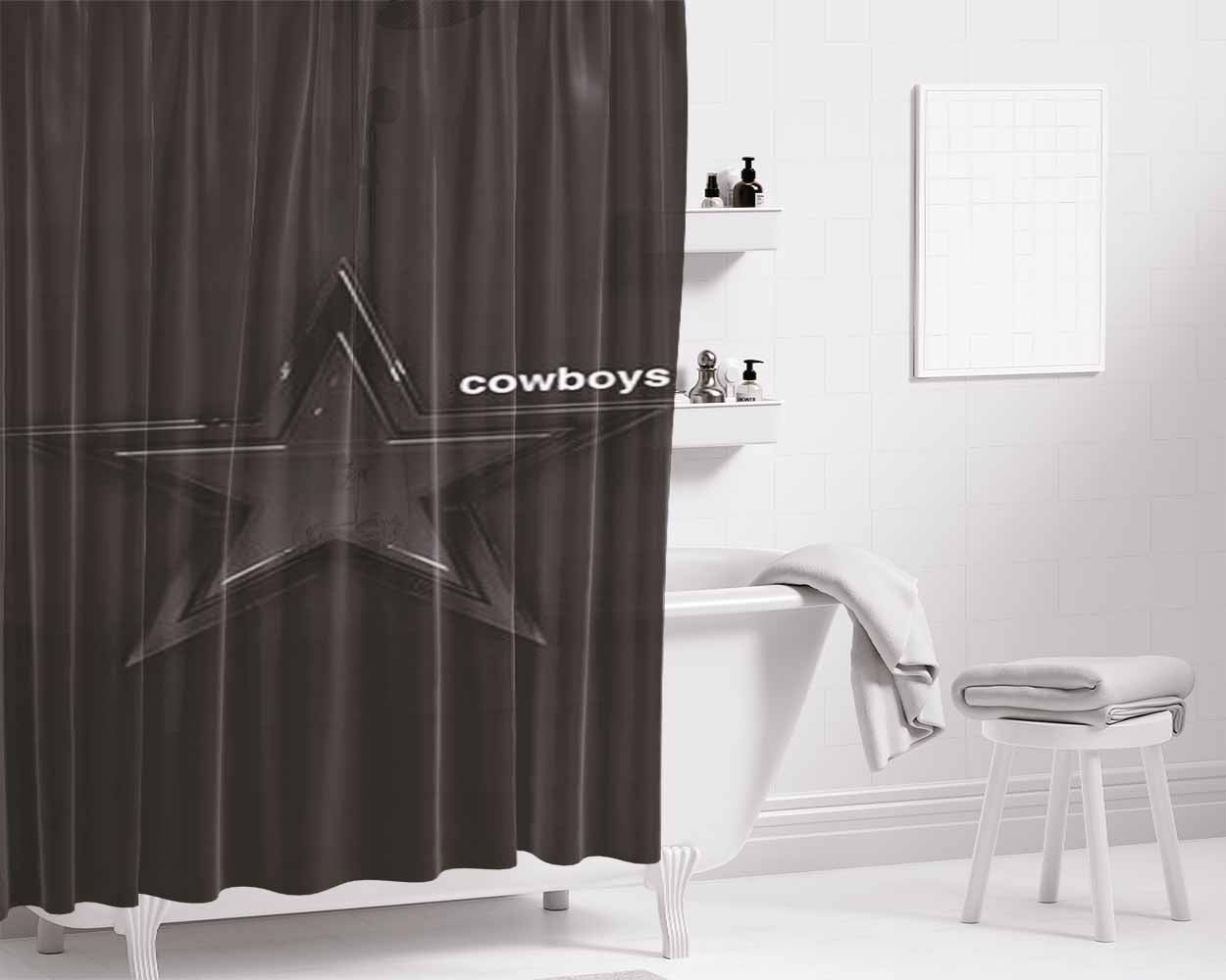 Dallas Cowboys Star Bathroom Shower Curtain Fabric Waterproof | 66 X 72 Inch
