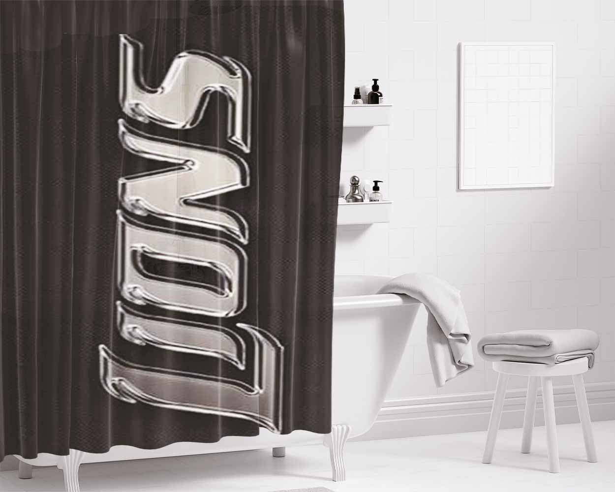 Detroit Lions Chrome Bathroom Shower Curtain Fabric Waterproof | 66 X 72 Inch