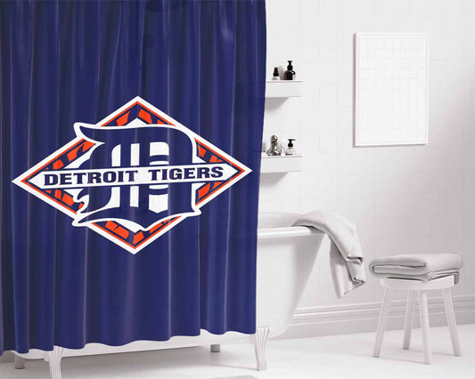 Detroit Logo Bathroom Shower Curtain Fabric Waterproof | 66 X 72 Inch