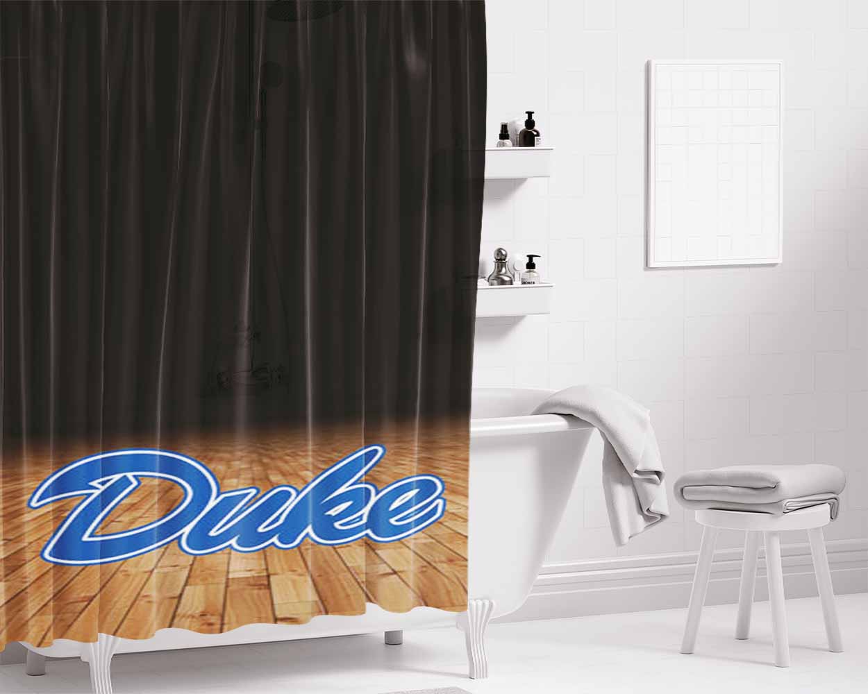 Duke Blue Devils Icon Bathroom Shower Curtain Fabric Waterproof | 66 X 72 Inch