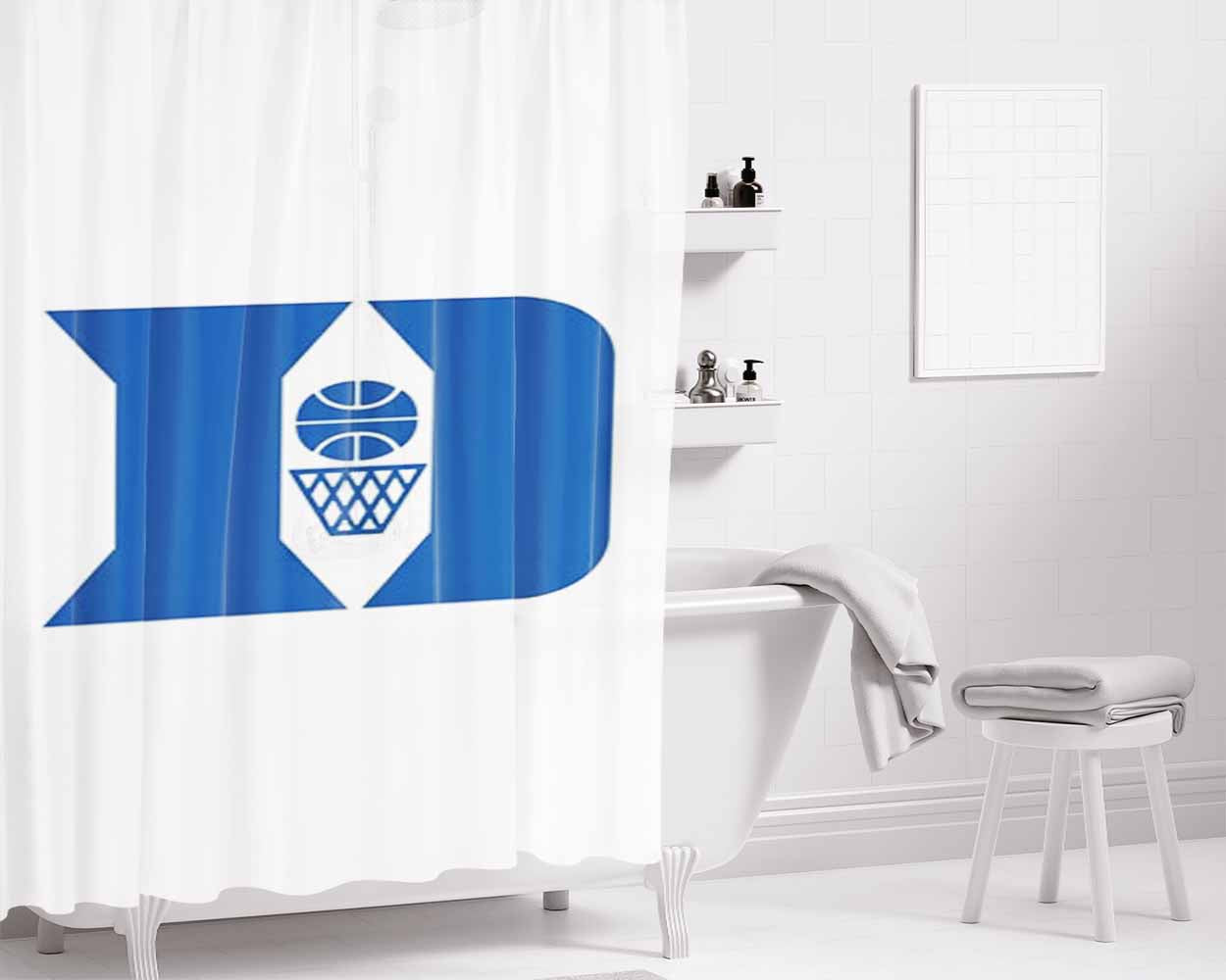 Duke Blue Devils Bathroom Shower Curtain Fabric Waterproof | 66 X 72 Inch