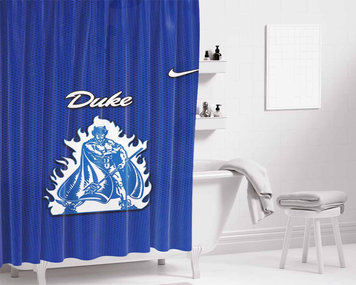 Duke Bathroom Shower Curtain Fabric Waterproof | 66 X 72 Inch