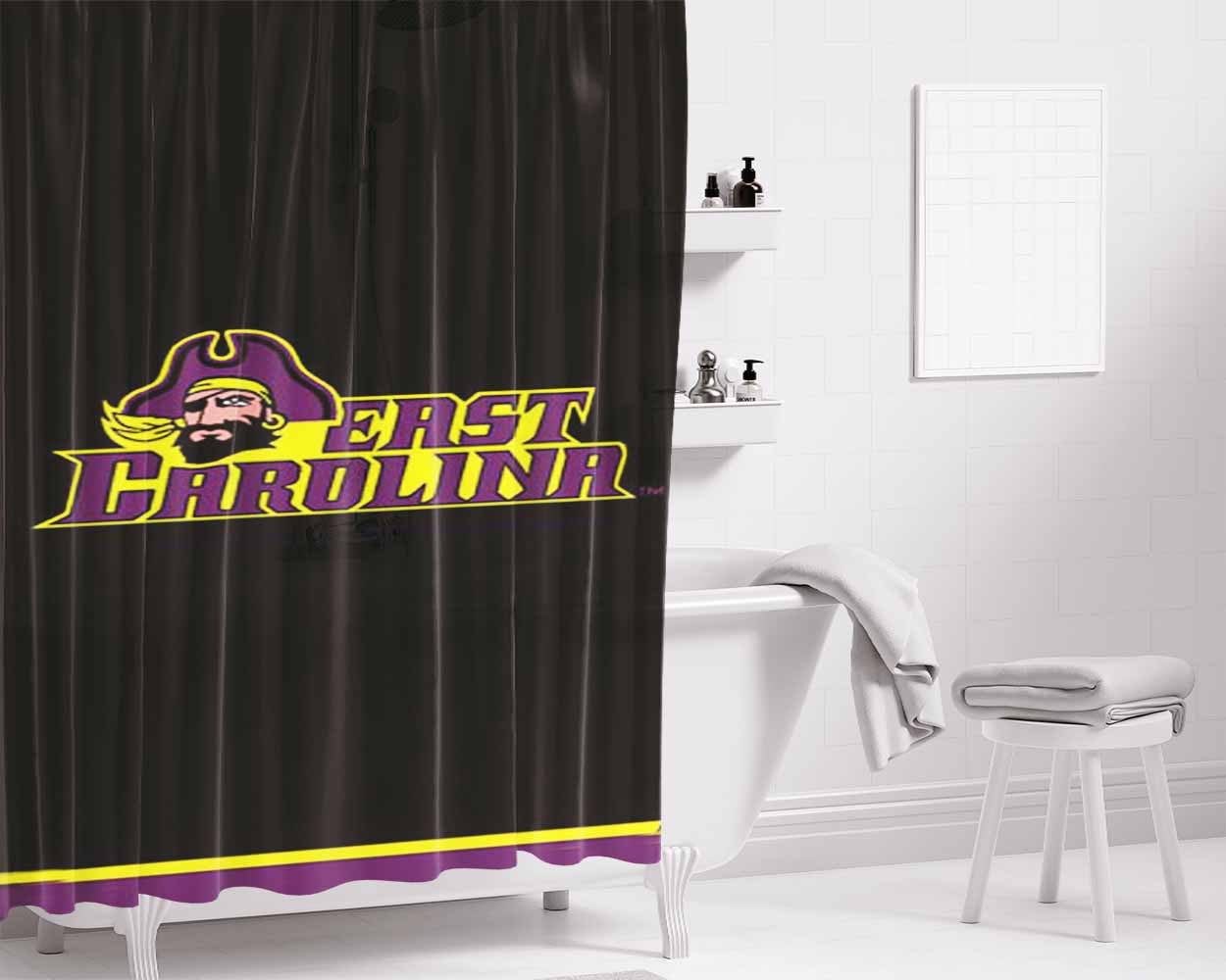 East Carolina Bathroom Shower Curtain Fabric Waterproof | 66 X 72 Inch