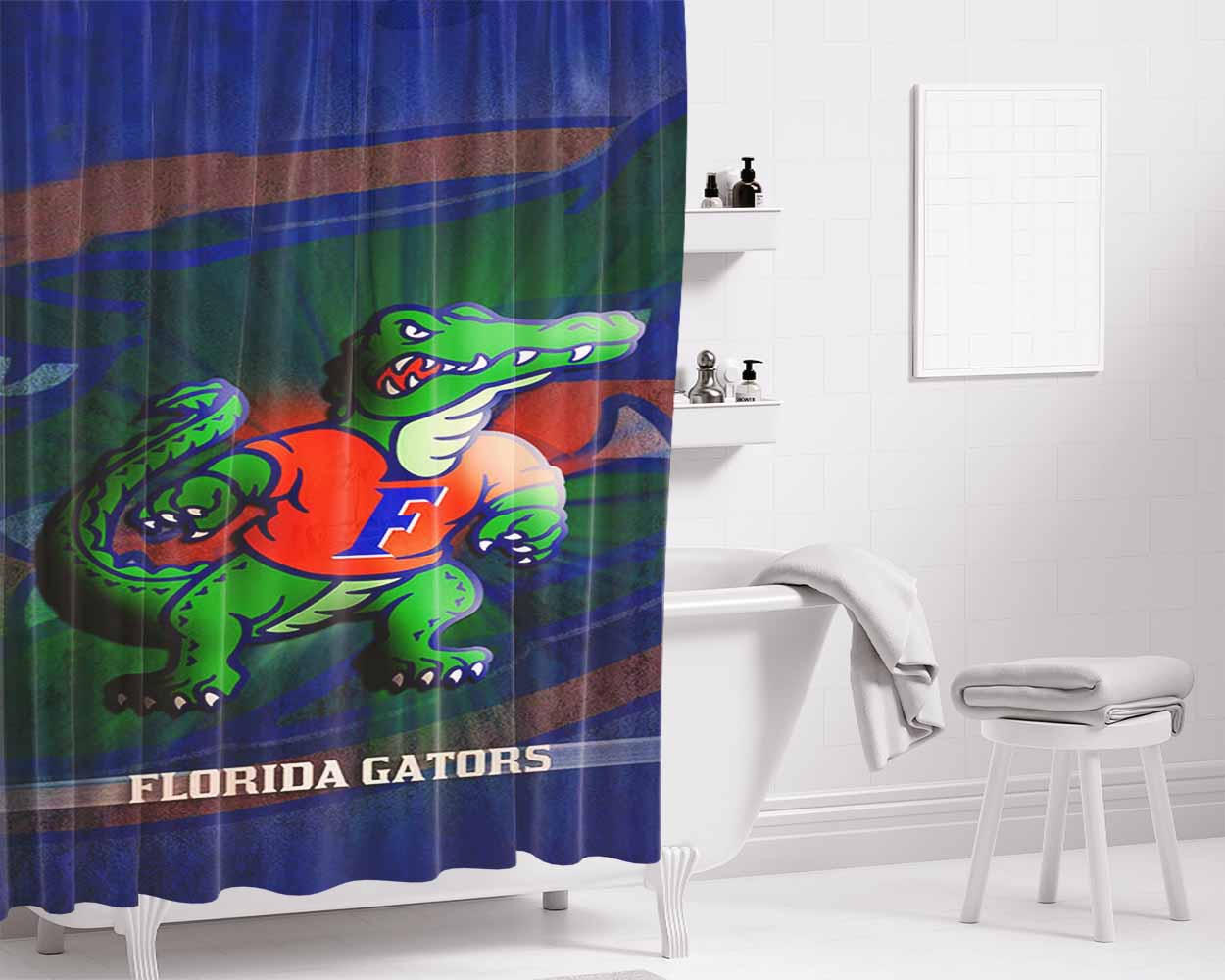 Florida Gators 1 Bathroom Shower Curtain Fabric Waterproof | 66 X 72 Inch