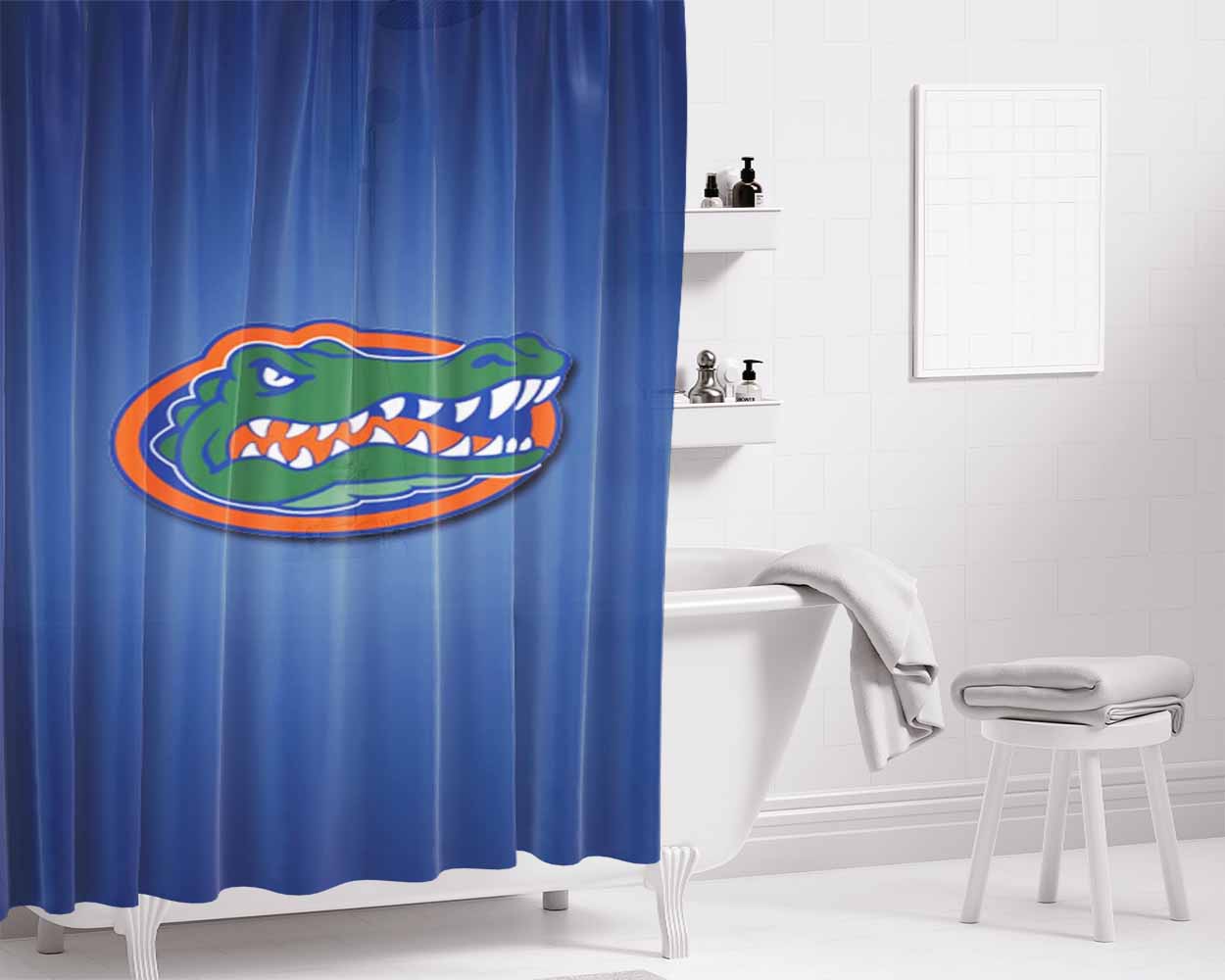 Florida Gators Foot Bathroom Shower Curtain Fabric Waterproof | 66 X 72 Inch
