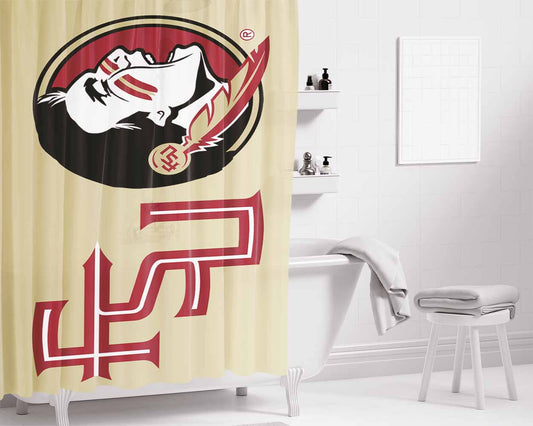 Florida State Fsu Football 4 Bathroom Shower Curtain Fabric Waterproof | 66 X 72 Inch