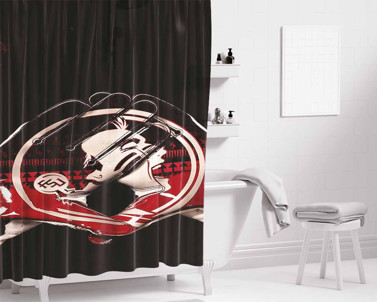 Florida State Seminoles Gloves Bathroom Shower Curtain Fabric Waterproof | 66 X 72 Inch