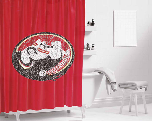 Florida State Seminoles Logo Bathroom Shower Curtain Fabric Waterproof | 66 X 72 Inch