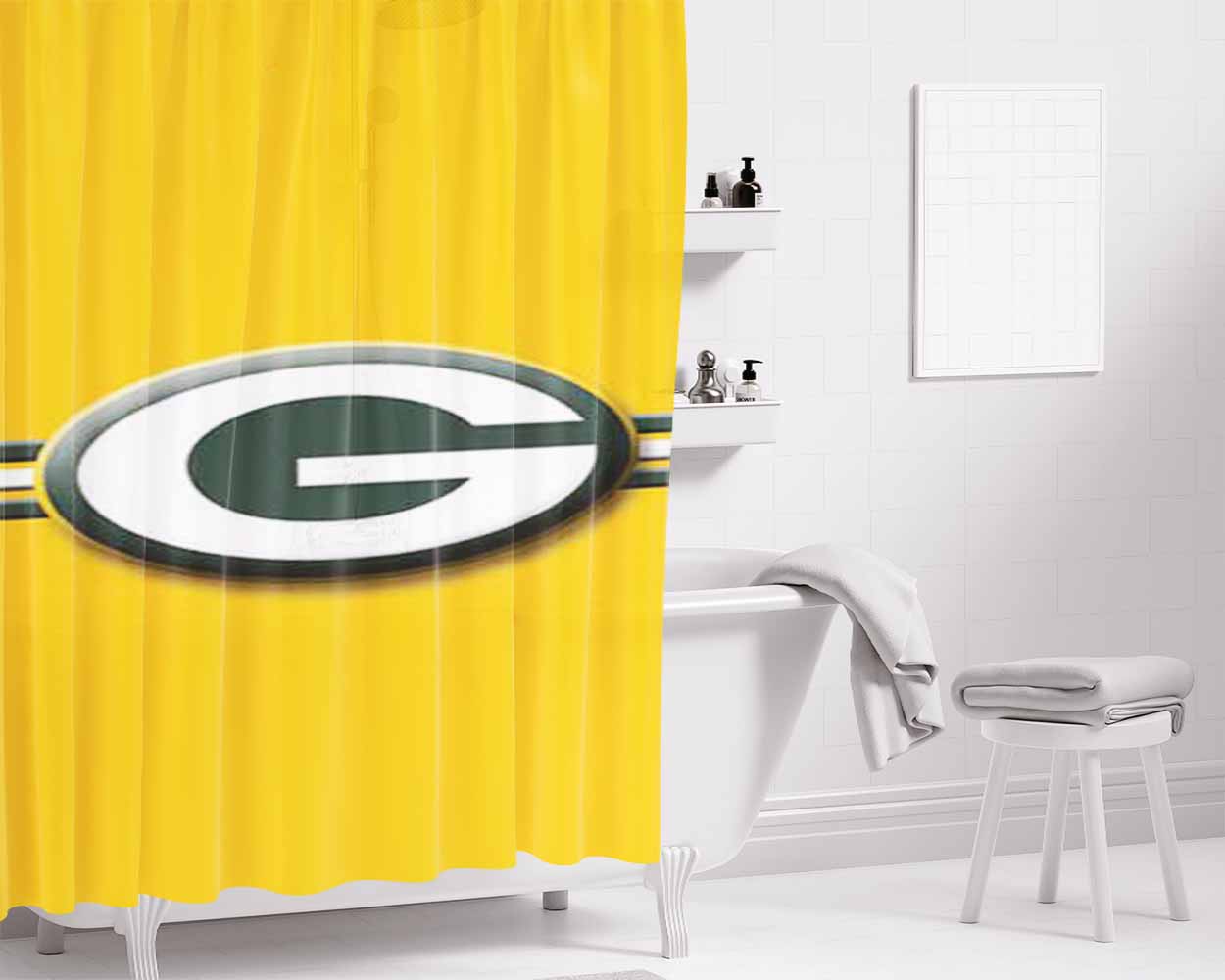 Gbp Emboss Ribbon Bathroom Shower Curtain Fabric Waterproof | 66 X 72 Inch