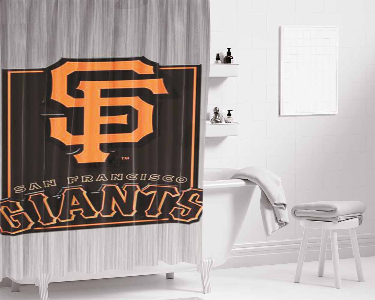 Giant San Francisco Bathroom Shower Curtain Fabric Waterproof | 66 X 72 Inch