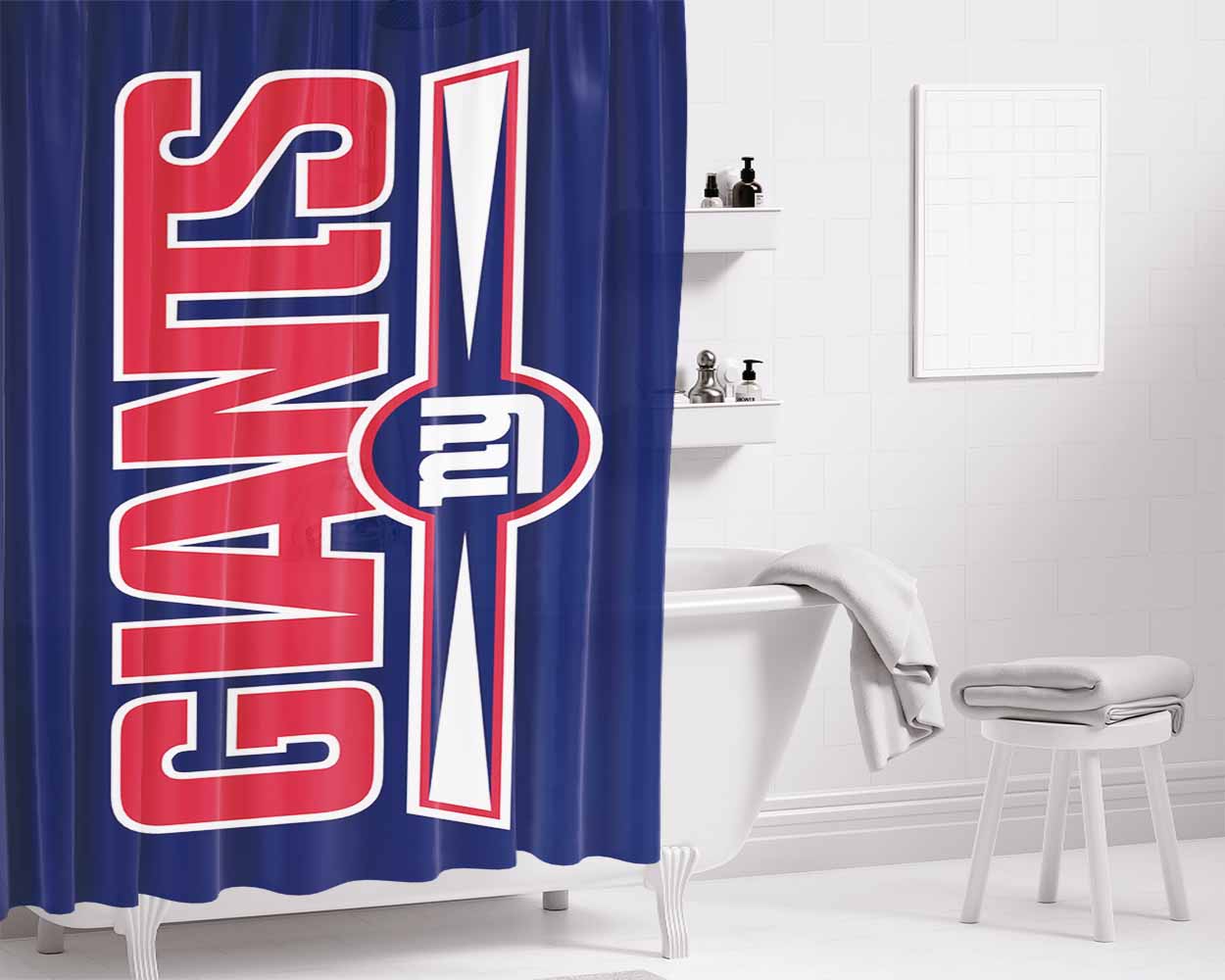 Giants Bathroom Shower Curtain Fabric Waterproof | 66 X 72 Inch