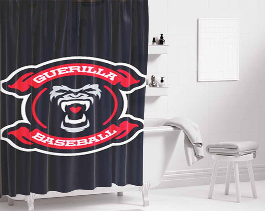 Guerilla Baseball Team Logos Bathroom Shower Curtain Fabric Waterproof | 66 X 72 Inch