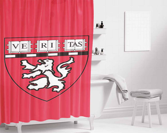 Harvard Med Logo Red Bathroom Shower Curtain Fabric Waterproof | 66 X 72 Inch