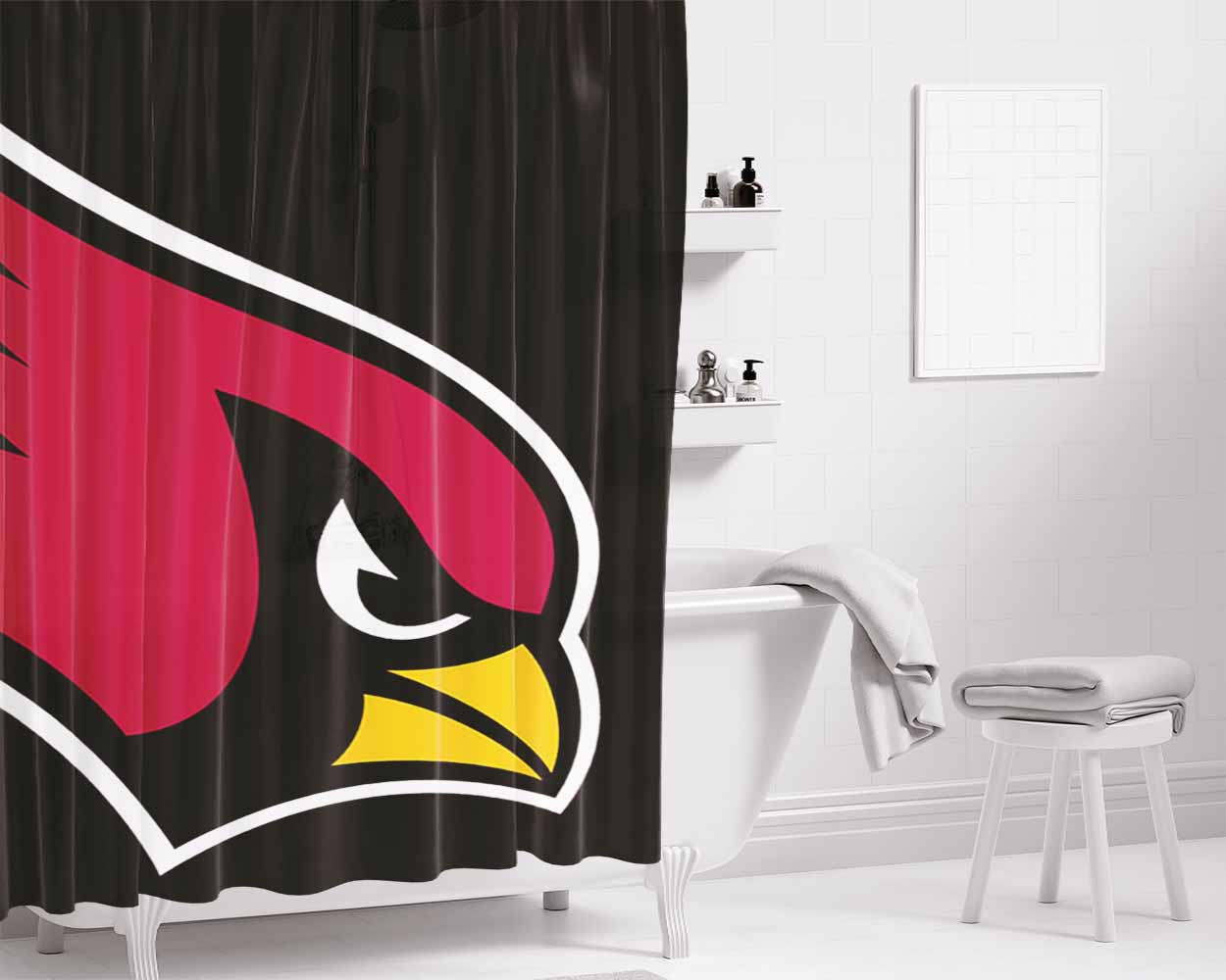 Head Atlanta Falcons Logo Bathroom Shower Curtain Fabric Waterproof | 66 X 72 Inch