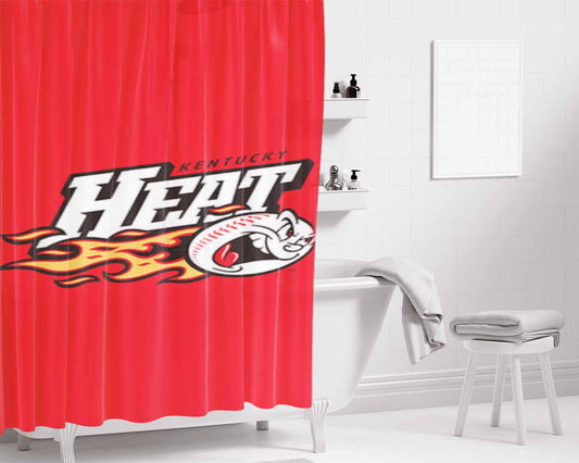 Heat Kentucky Baseball Logo Red Bathroom Shower Curtain Fabric Waterproof | 66 X 72 Inch
