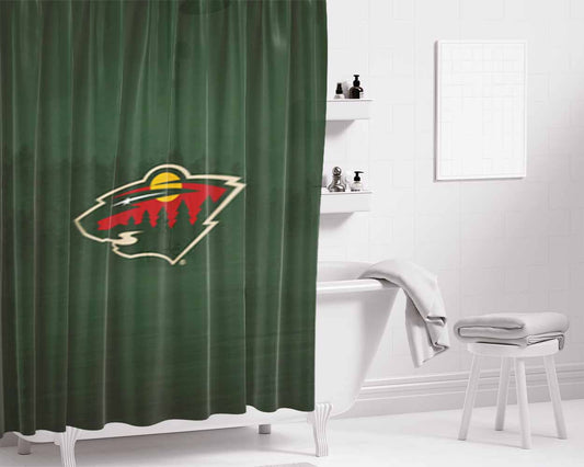 Hockey Nhl Logo Bathroom Shower Curtain Fabric Waterproof | 66 X 72 Inch