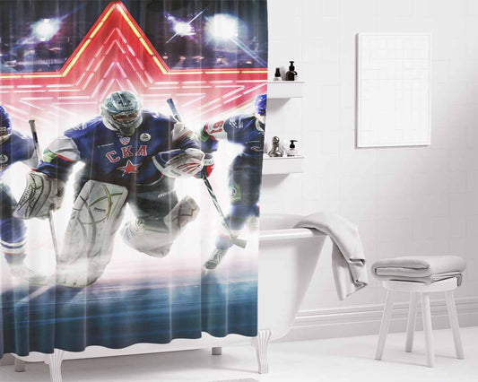 Hockey Team Cka Nhl Bathroom Shower Curtain Fabric Waterproof | 66 X 72 Inch