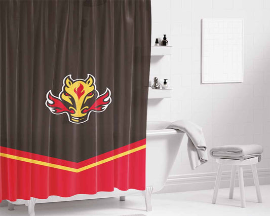 Hockey Team Logo Bathroom Shower Curtain Fabric Waterproof | 66 X 72 Inch