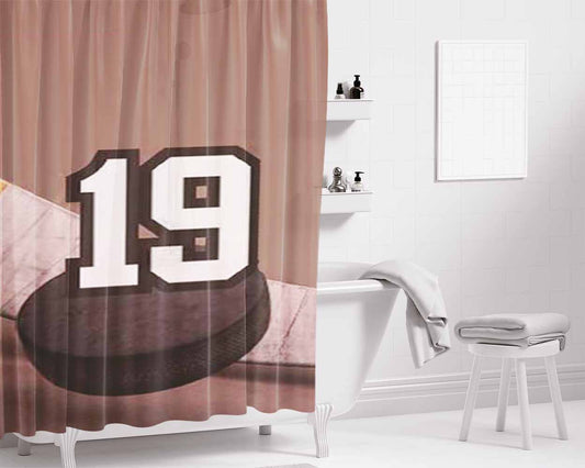 Hockey Bathroom Shower Curtain Fabric Waterproof | 66 X 72 Inch