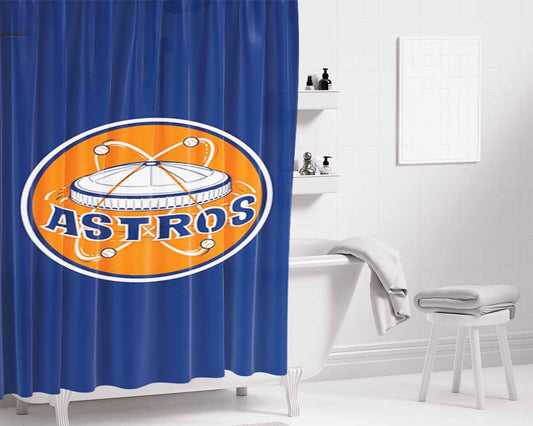 Houston Astros Logo Bathroom Shower Curtain Fabric Waterproof | 66 X 72 Inch