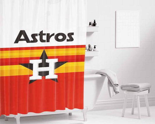 Houston Astros Mlb 2 Bathroom Shower Curtain Fabric Waterproof | 66 X 72 Inch