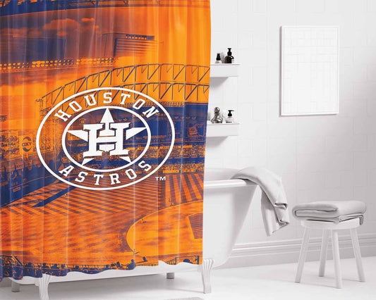 Houston Astros Mlb 3 Bathroom Shower Curtain Fabric Waterproof | 66 X 72 Inch