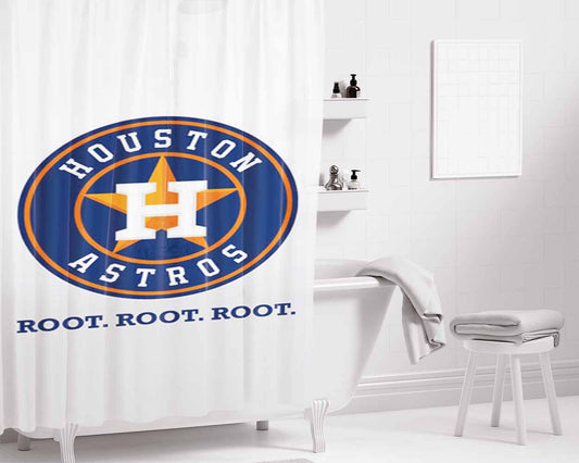 Houston Astros Root Bathroom Shower Curtain Fabric Waterproof | 66 X 72 Inch