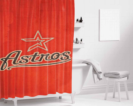 Houston Astros Star Bathroom Shower Curtain Fabric Waterproof | 66 X 72 Inch