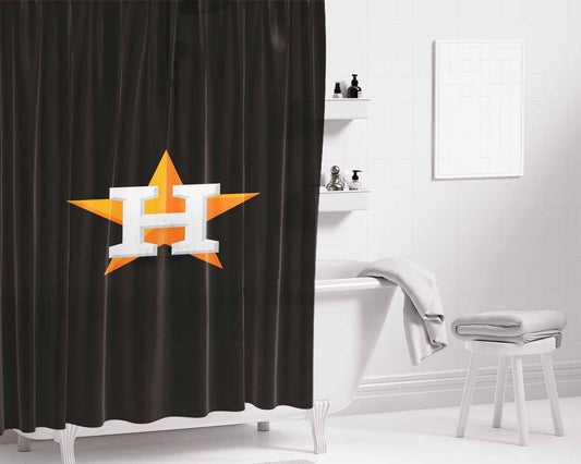 Houston Astros Wallp Bathroom Shower Curtain Fabric Waterproof | 66 X 72 Inch