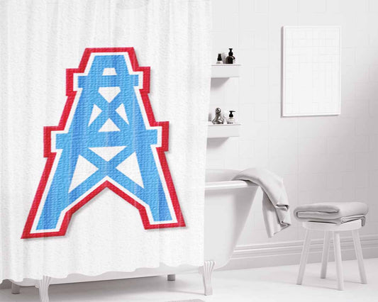 Houston Oilers Logo Bathroom Shower Curtain Fabric Waterproof | 66 X 72 Inch