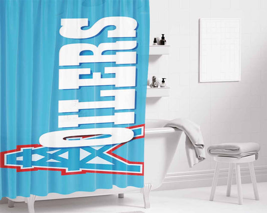 Houston Oilers Bathroom Shower Curtain Fabric Waterproof | 66 X 72 Inch