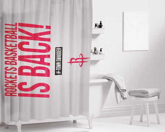 Houston Rockets Is Back Bathroom Shower Curtain Fabric Waterproof | 66 X 72 Inch