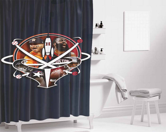 Houston Texans Fa Bathroom Shower Curtain Fabric Waterproof | 66 X 72 Inch