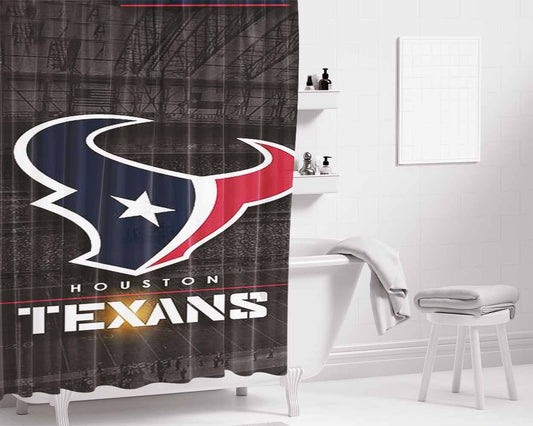 Houston Texans Icon Bathroom Shower Curtain Fabric Waterproof | 66 X 72 Inch