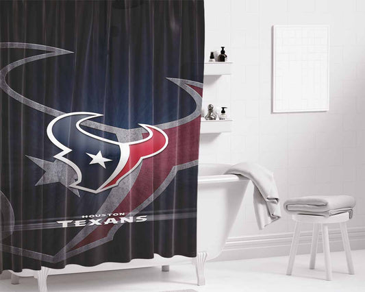 Houston Texans Lo Bathroom Shower Curtain Fabric Waterproof | 66 X 72 Inch