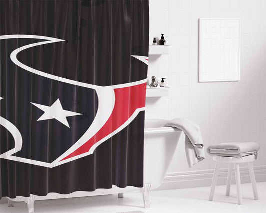 Houston Texans Nfl Logo Bathroom Shower Curtain Fabric Waterproof | 66 X 72 Inch