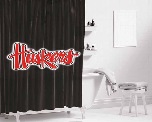 Huskers Bathroom Shower Curtain Fabric Waterproof | 66 X 72 Inch