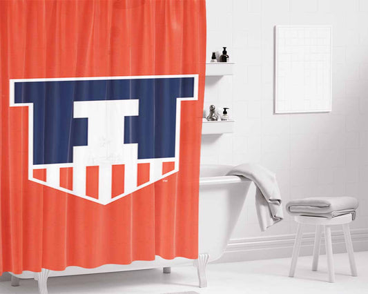 Illinois Shield Bathroom Shower Curtain Fabric Waterproof | 66 X 72 Inch