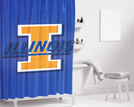Illinois Bathroom Shower Curtain Fabric Waterproof | 66 X 72 Inch