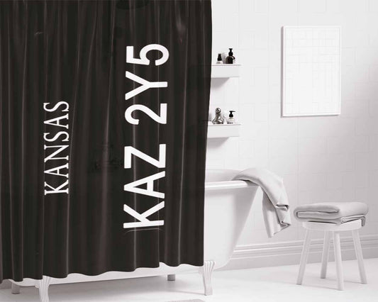 Impala Kansas License Plate Bathroom Shower Curtain Fabric Waterproof | 66 X 72 Inch