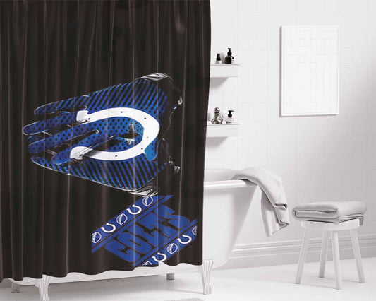 Indianapolis Colts Asphalt Bathroom Shower Curtain Fabric Waterproof | 66 X 72 Inch