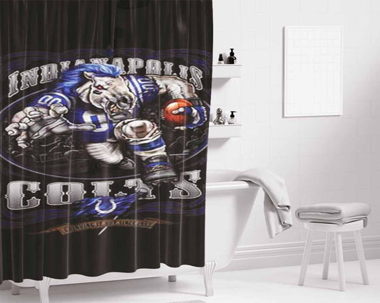Indy Colts Angry Bathroom Shower Curtain Fabric Waterproof | 66 X 72 Inch