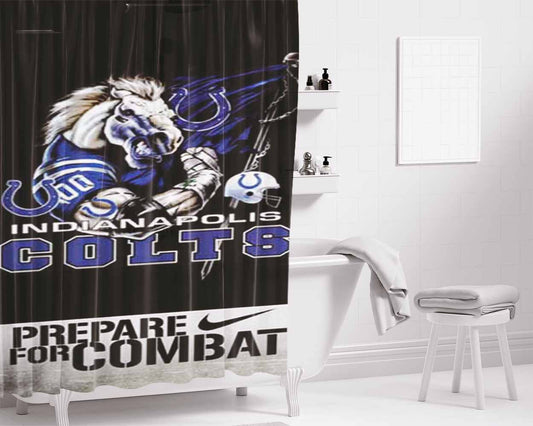 Indy Colts Horse Logo Prepare Bathroom Shower Curtain Fabric Waterproof | 66 X 72 Inch