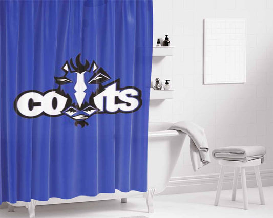 Indy Colts Logo Alt Bathroom Shower Curtain Fabric Waterproof | 66 X 72 Inch