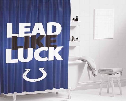 Indy Colts Luck Bathroom Shower Curtain Fabric Waterproof | 66 X 72 Inch
