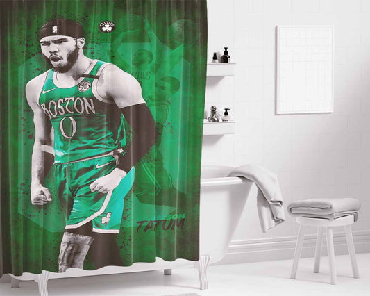 Jayson Tatum, Boston Bathroom Shower Curtain Fabric Waterproof | 66 X 72 Inch