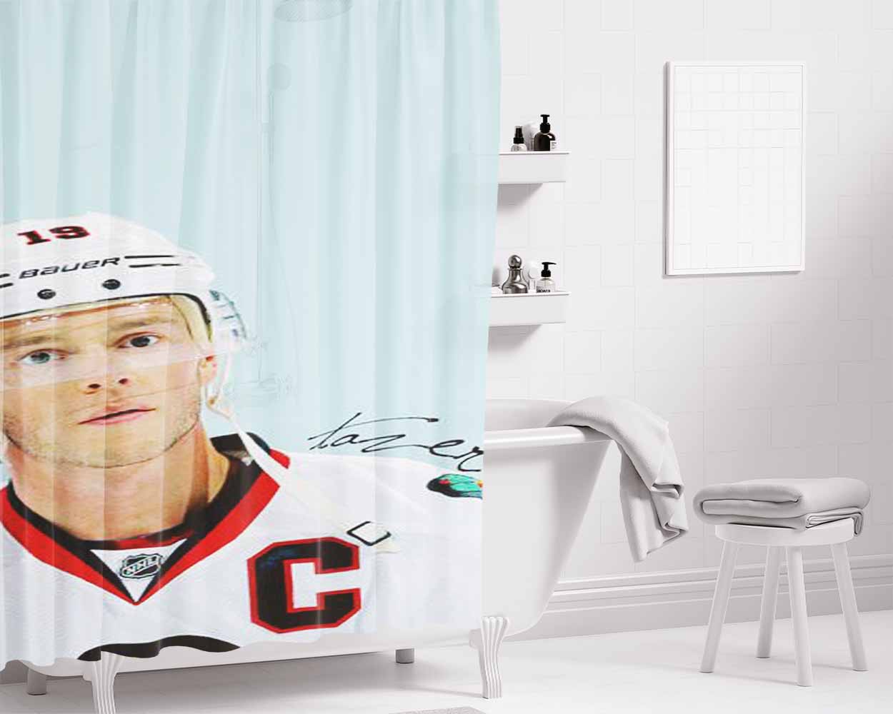 Jonathan Toews Nhl Players Bathroom Shower Curtain Fabric Waterproof | 66 X 72 Inch