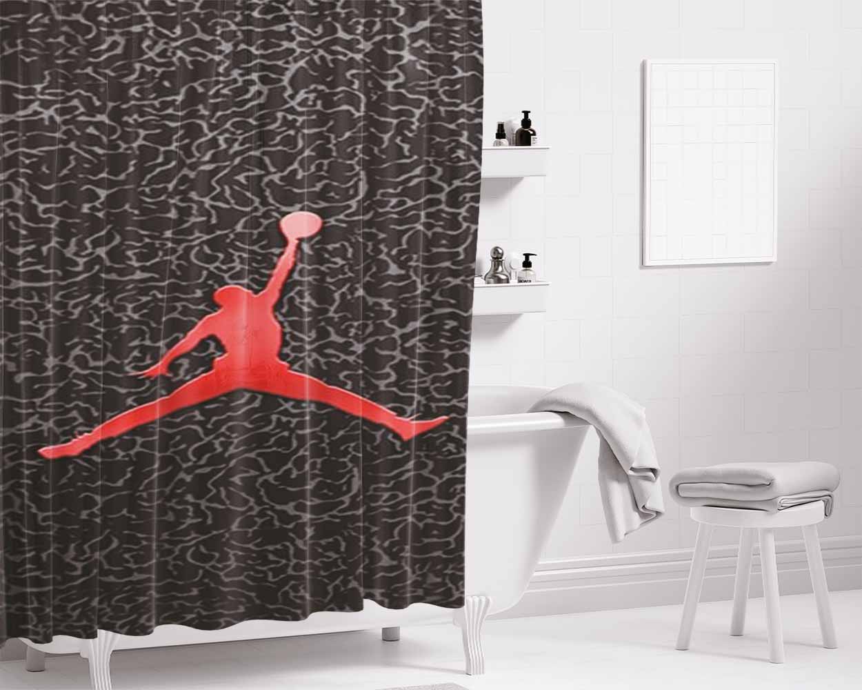 Jordan Elephent Bathroom Shower Curtain Fabric Waterproof | 66 X 72 Inch