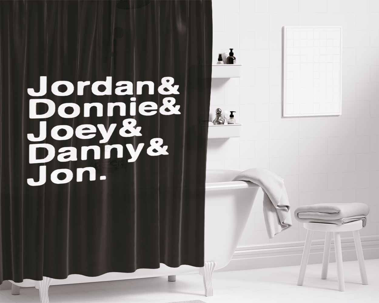Jordan Knight Donnie Wahlberg Boy Band Fandom Nkotb Bathroom Shower Curtain Fabric Waterproof | 66 X 72 Inch